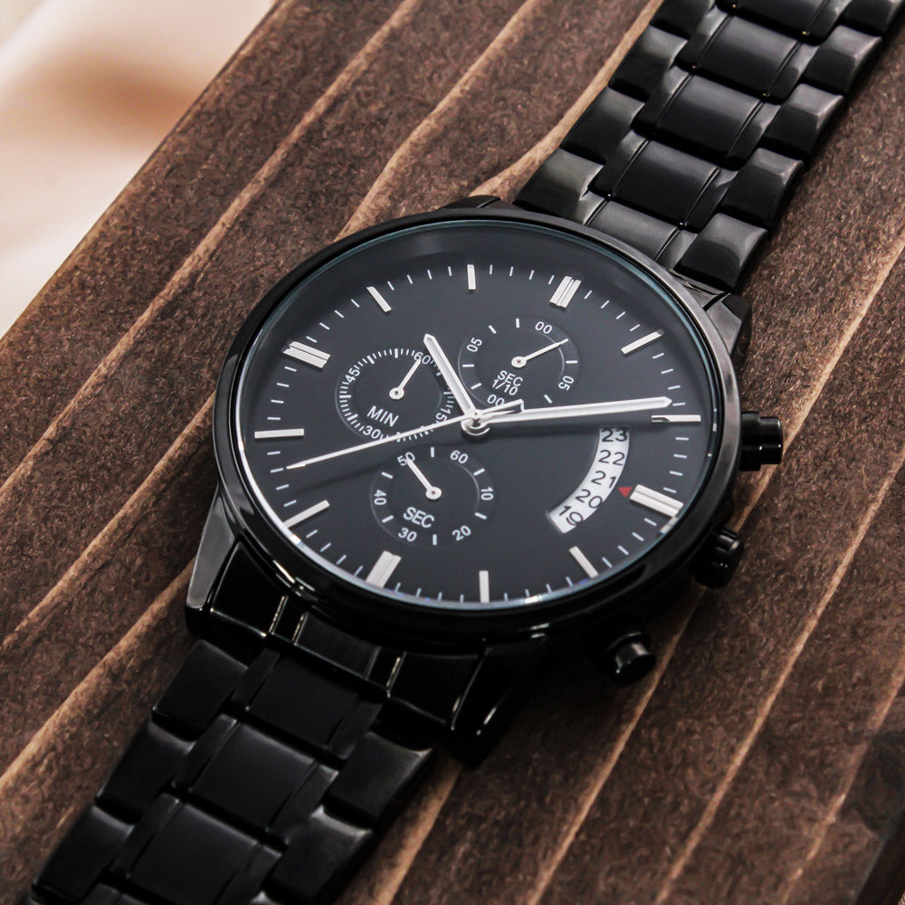 Men's Watch Black Chronograph Father's Day