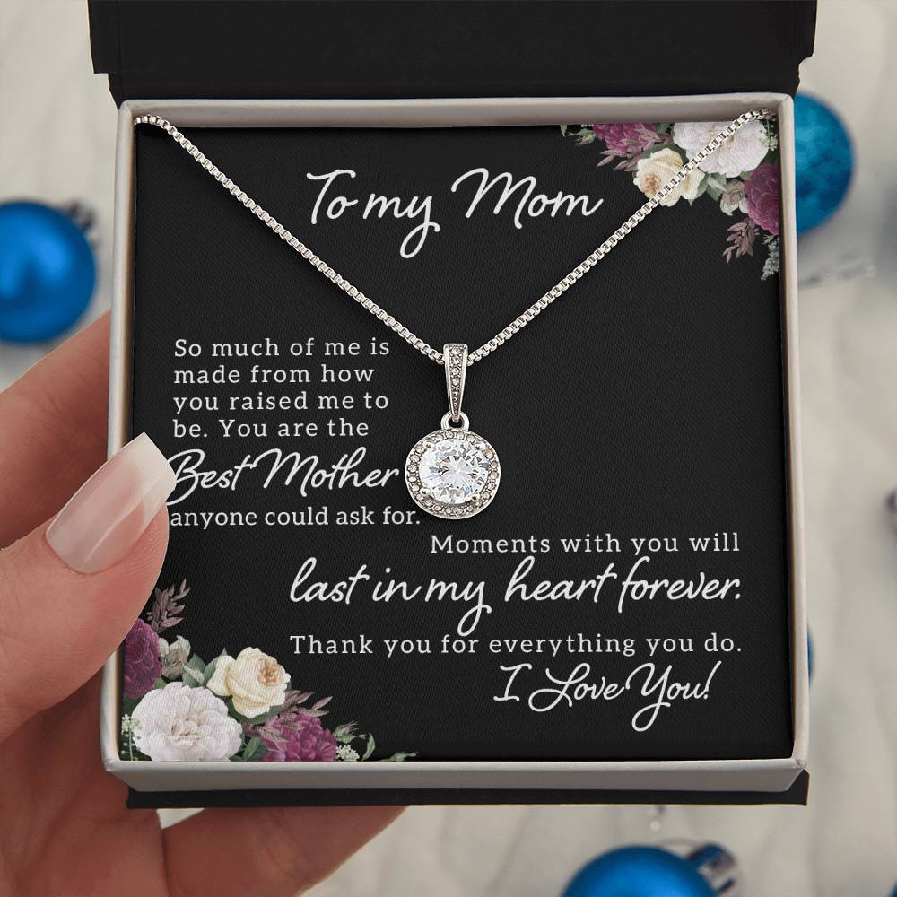 CZ Crystal Stone Necklace Message for Mom