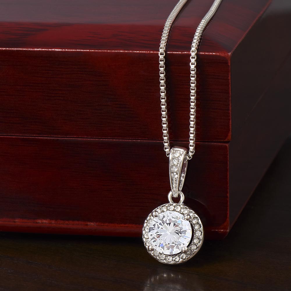 CZ Crystal Stone Necklace Message for Mom