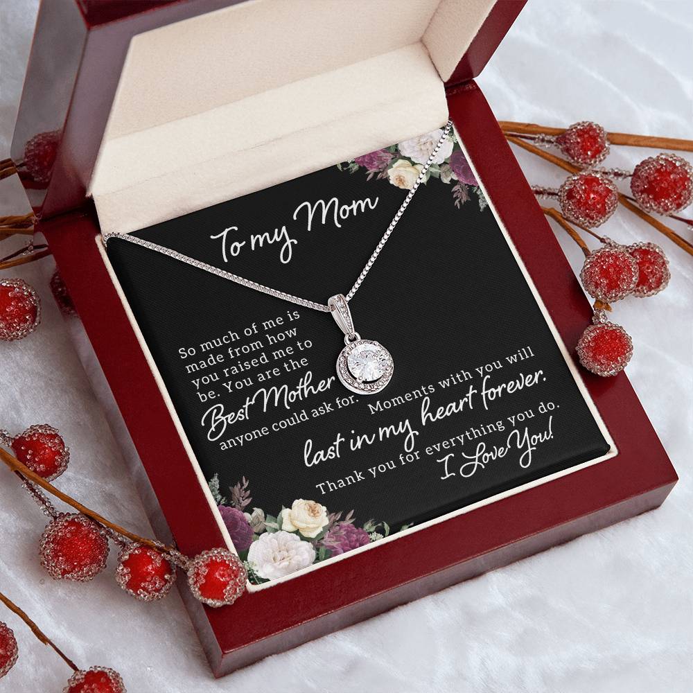 CZ Crystal Stone Necklace Message for Mom