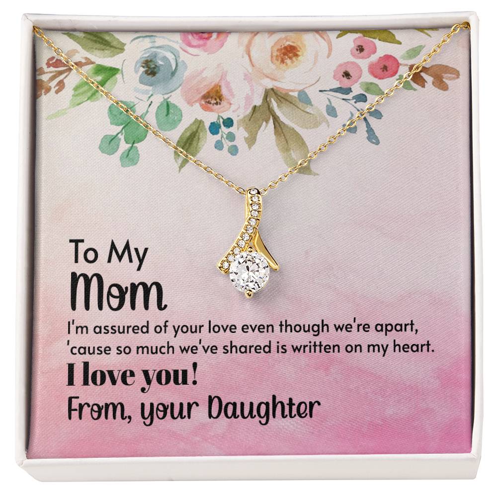 CZ Gold Plated Necklace - Message to Mom