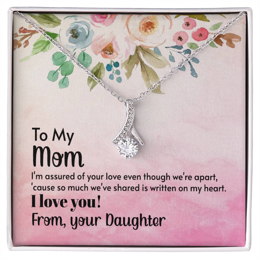 CZ Gold Plated Necklace - Message to Mom