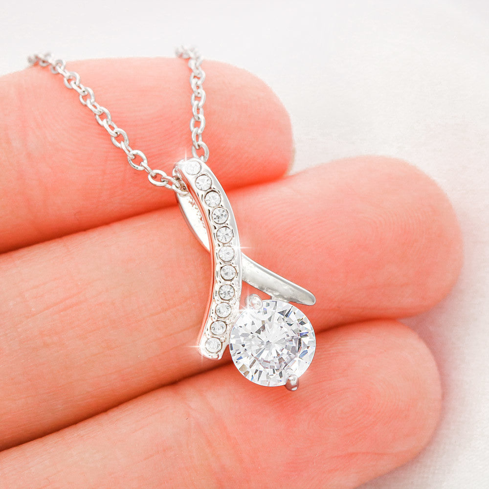 CZ Gold Plated Necklace - Message to Mom