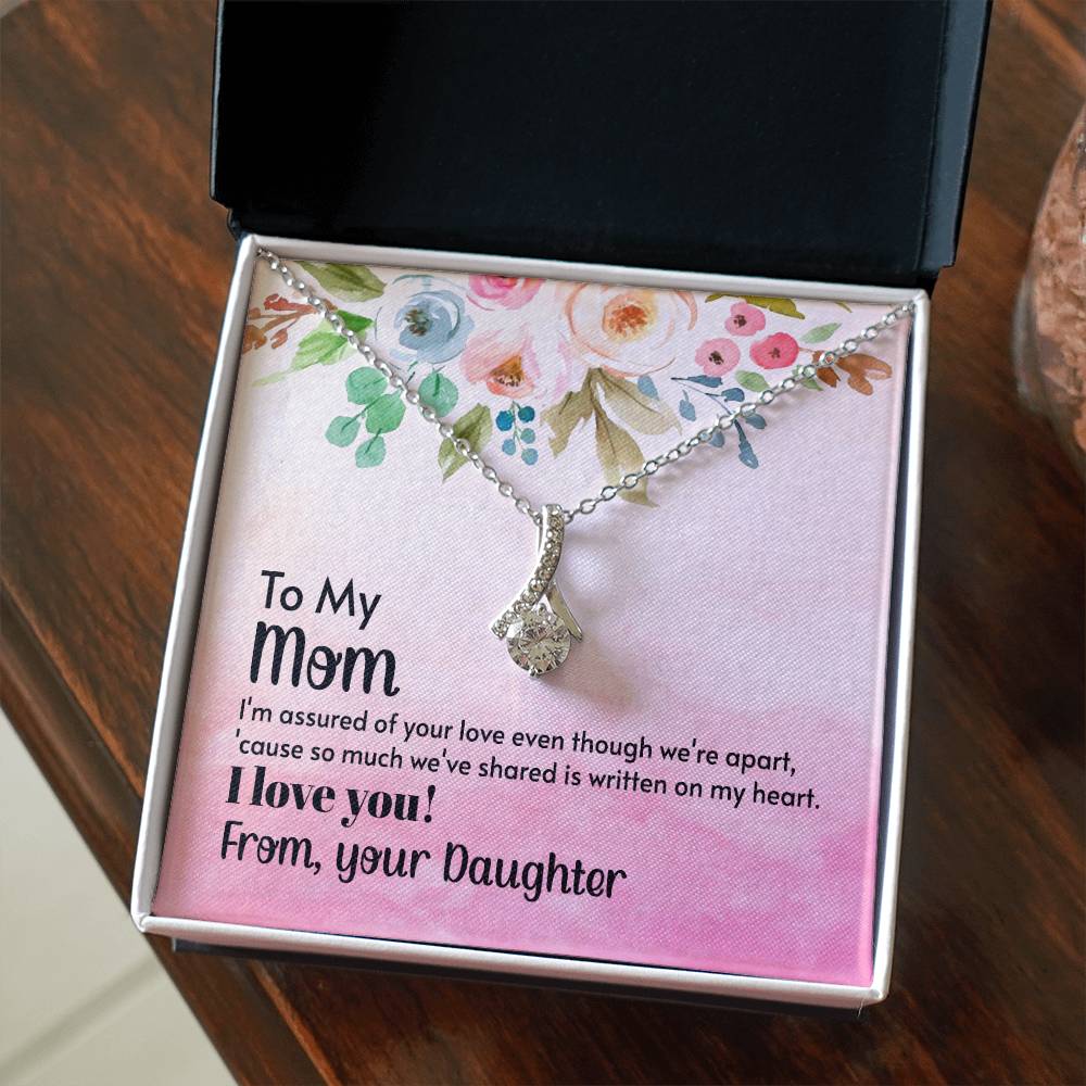 CZ Gold Plated Necklace - Message to Mom