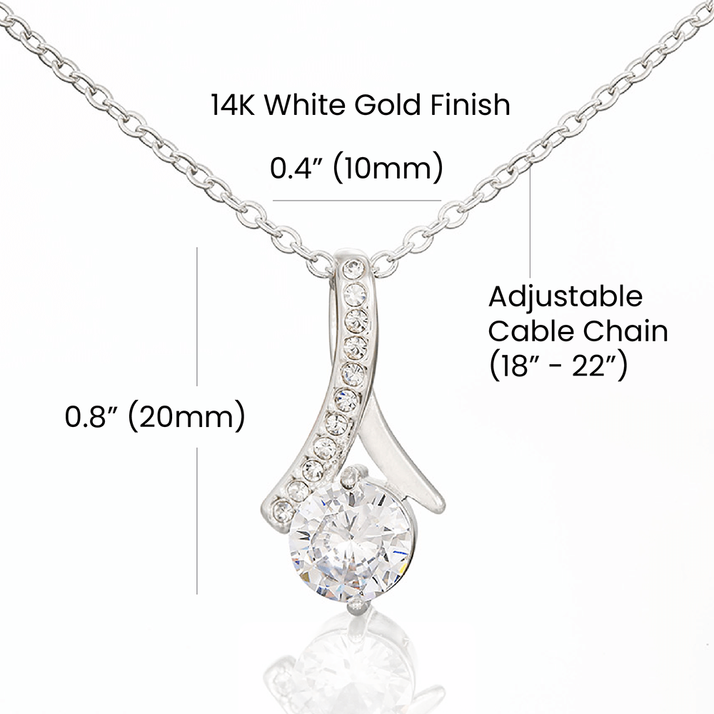 CZ Gold Plated Necklace - Message to Mom