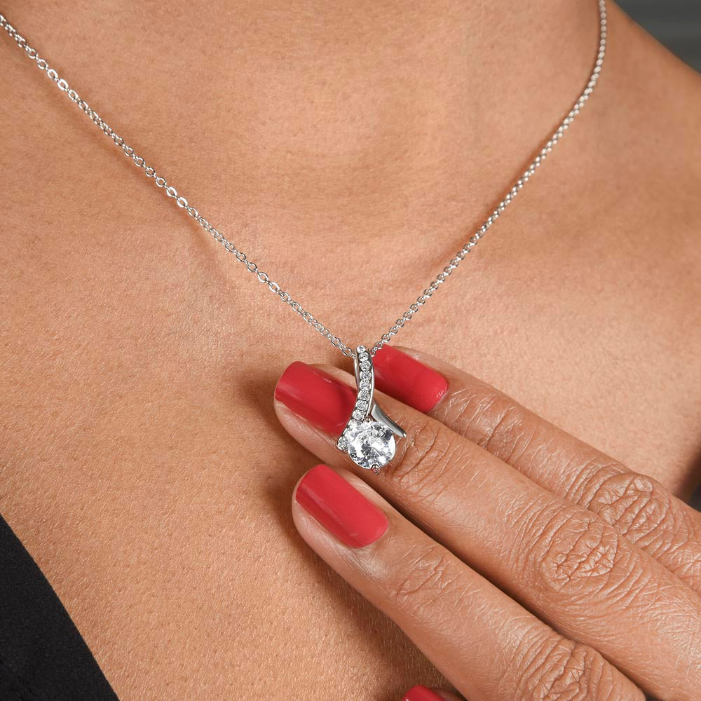 CZ Gold Plated Necklace - Message to Mom