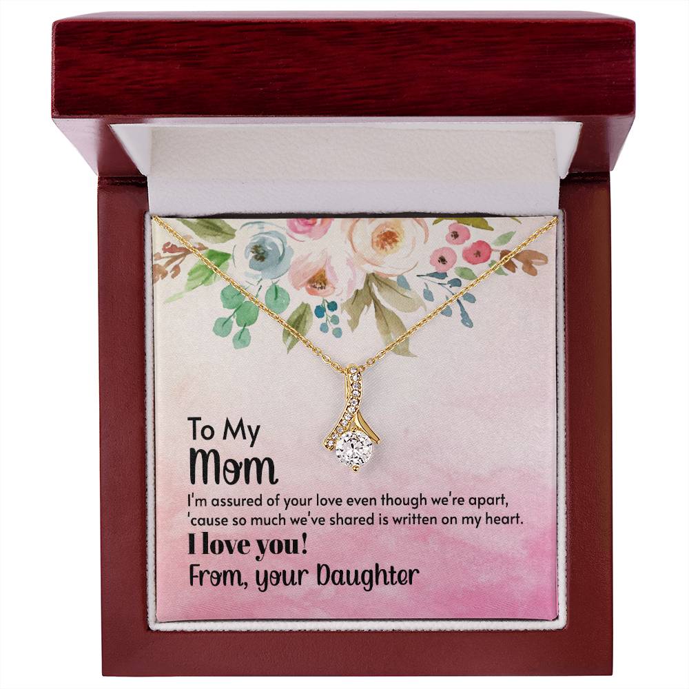 CZ Gold Plated Necklace - Message to Mom