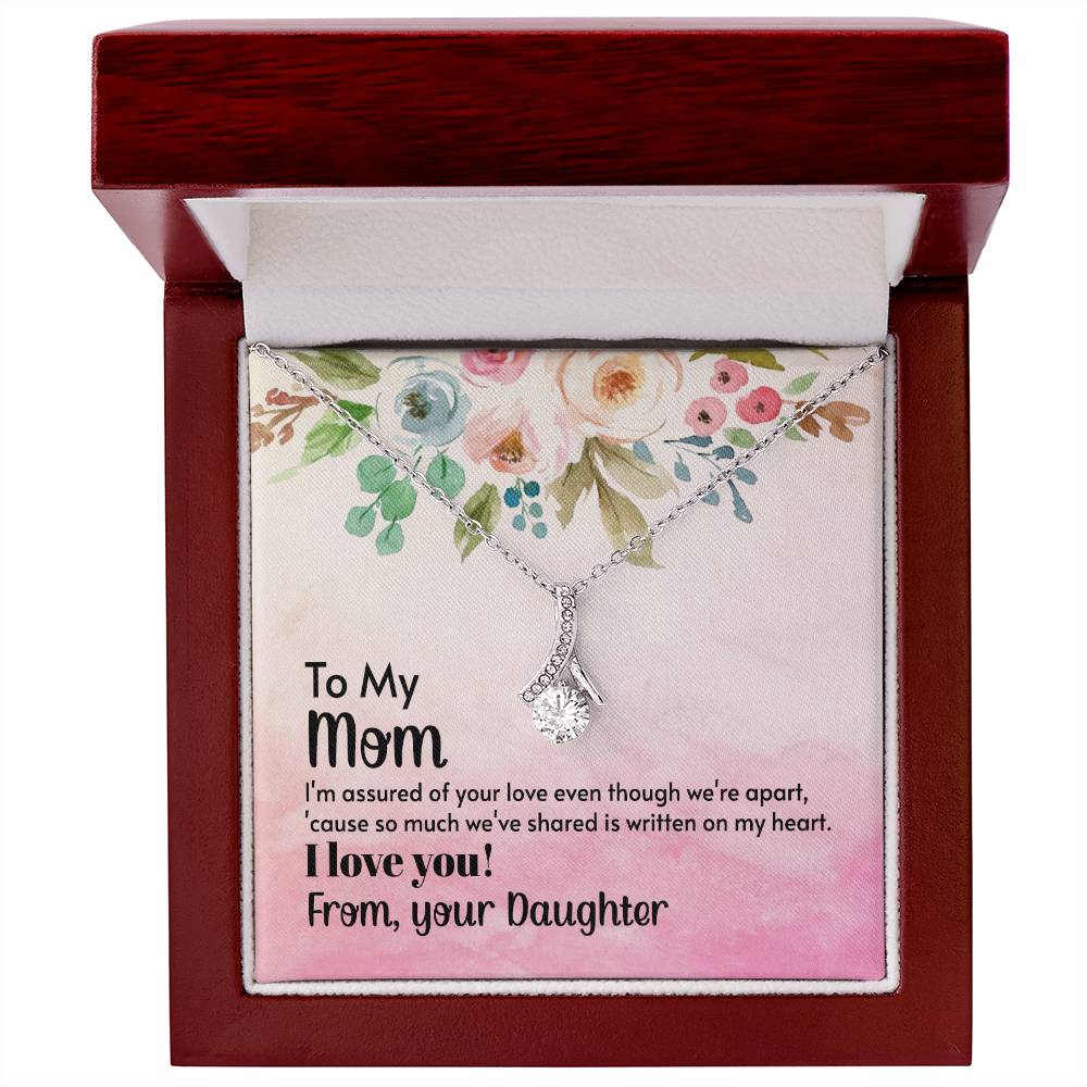 CZ Gold Plated Necklace - Message to Mom