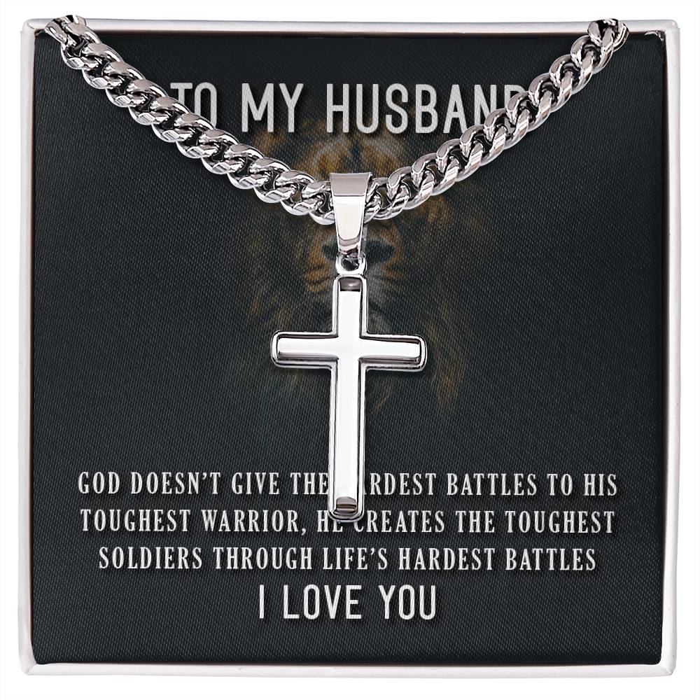 Personalized Engraving Cross Pendent Men's Necklace