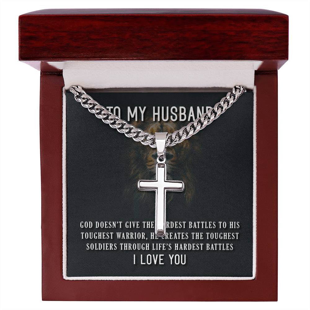 Personalized Engraving Cross Pendent Men's Necklace