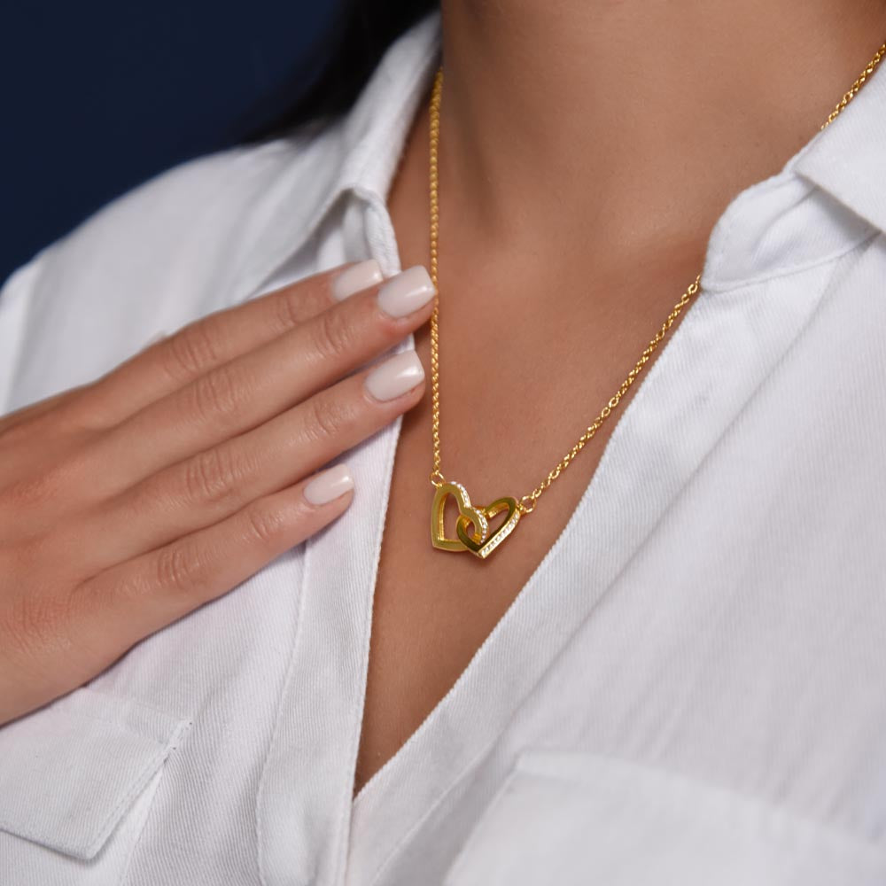 Interlocking Heart Pendants Necklace for Mom