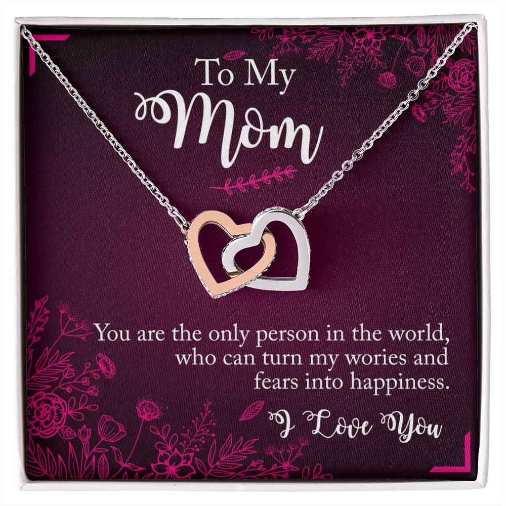 Interlocking Heart Pendants Necklace for Mom