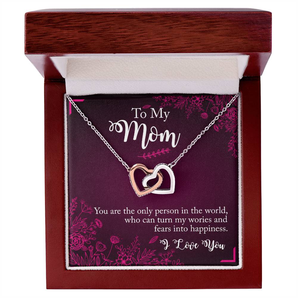 Interlocking Heart Pendants Necklace for Mom