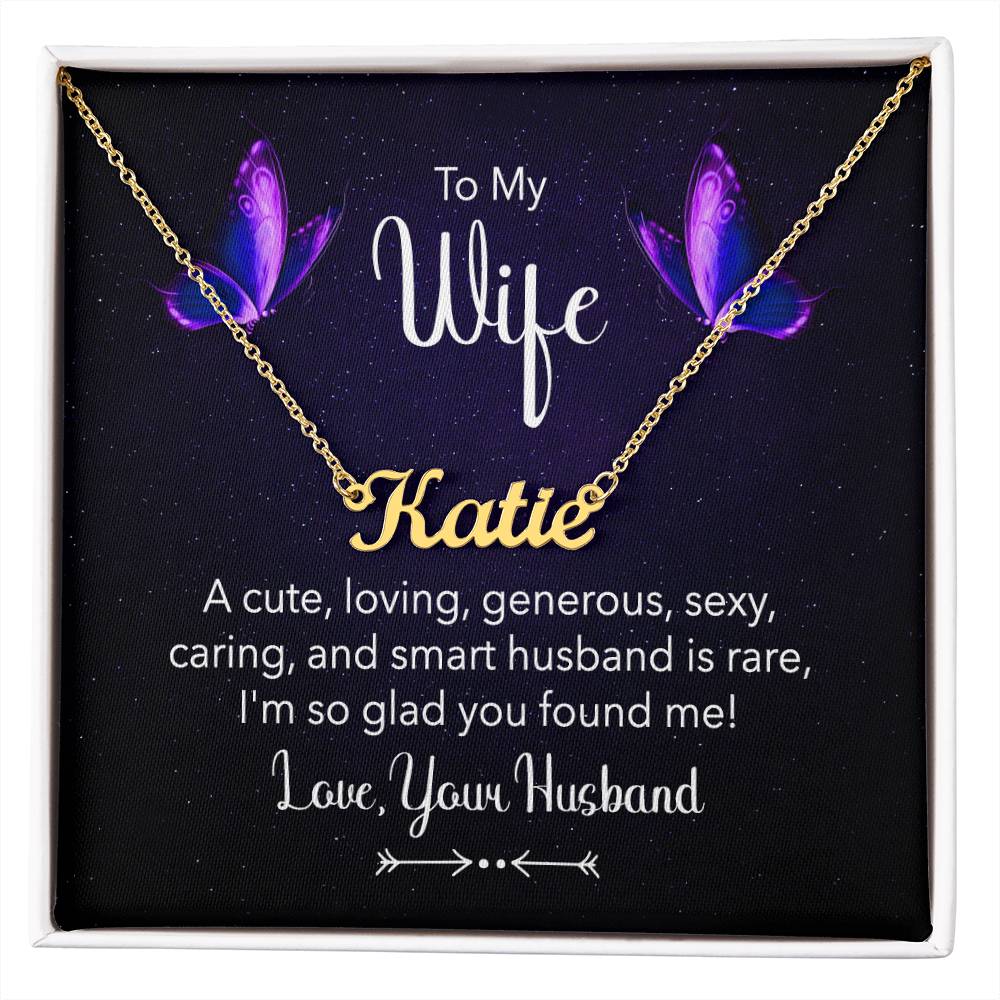 Custom Name Necklace Gift for Wife