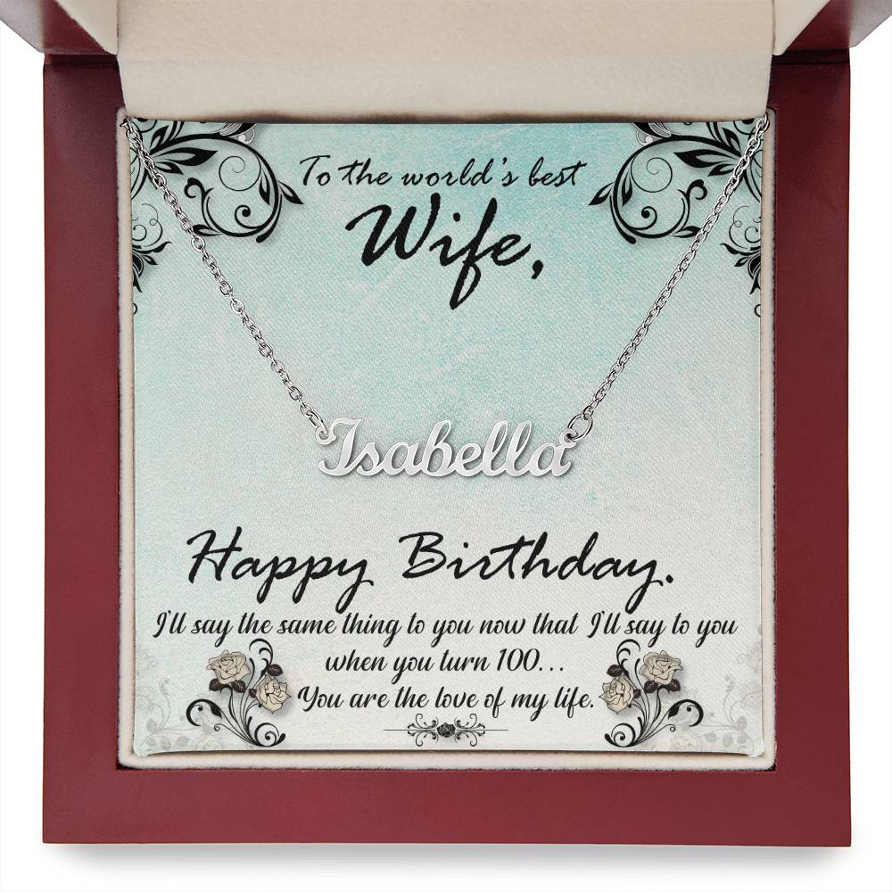 Customized Birthday Wife Stainless Steel/Gold Finish Necklace
