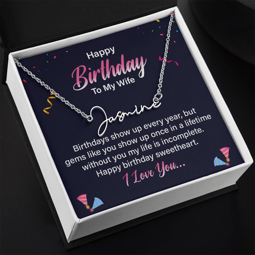 Custom Name Necklace Wife Birthday