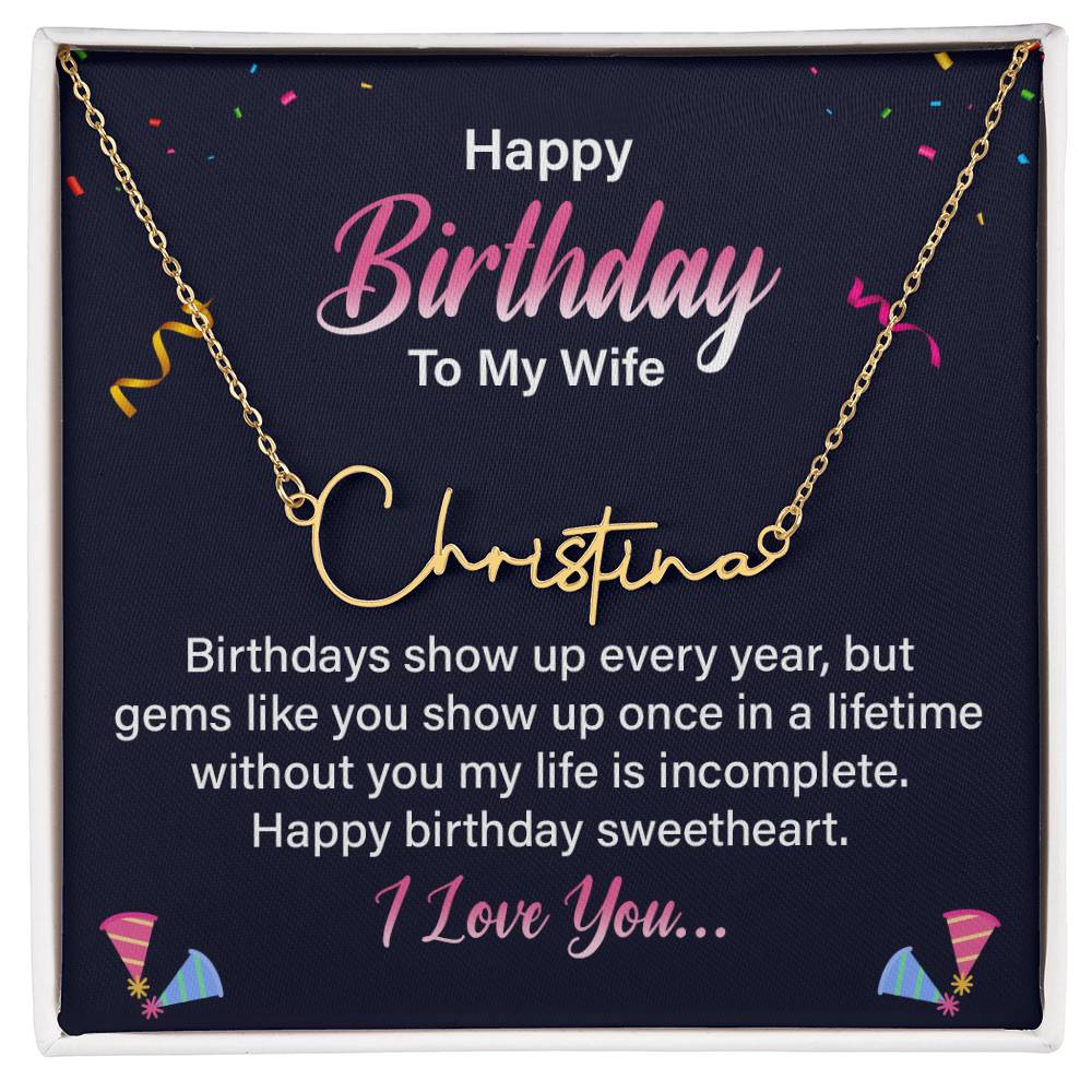Custom Name Necklace Wife Birthday