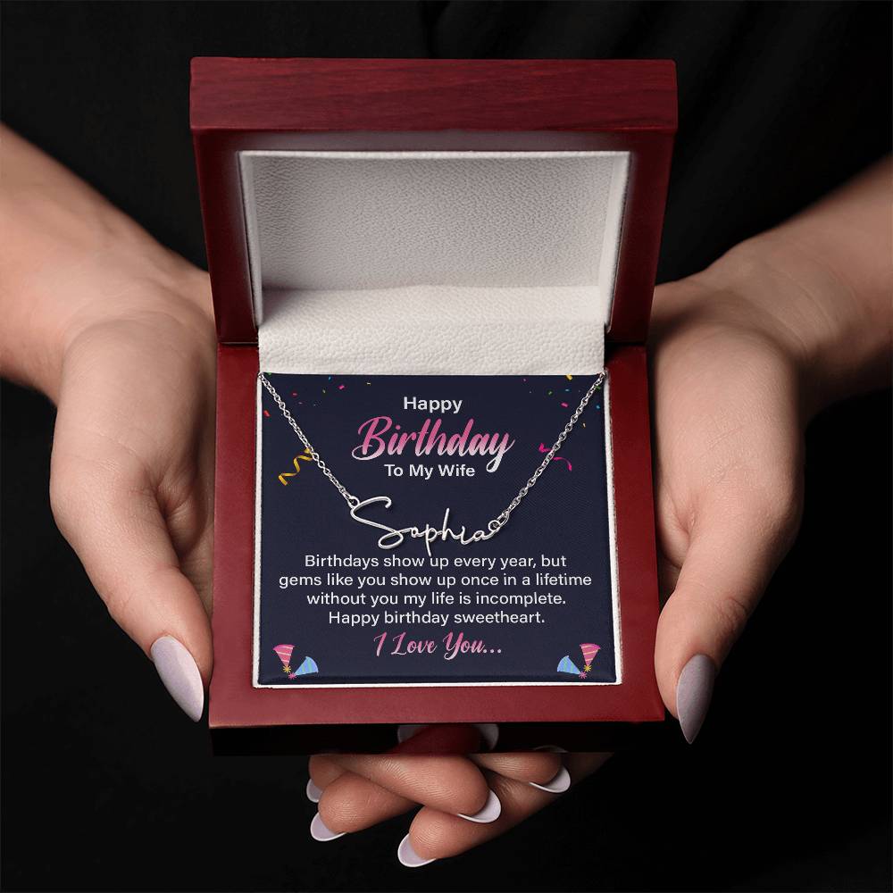 Custom Name Necklace Wife Birthday