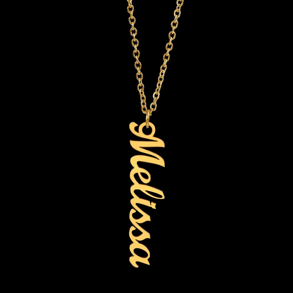 Vertical Custom Necklace Birthday Gift for Her