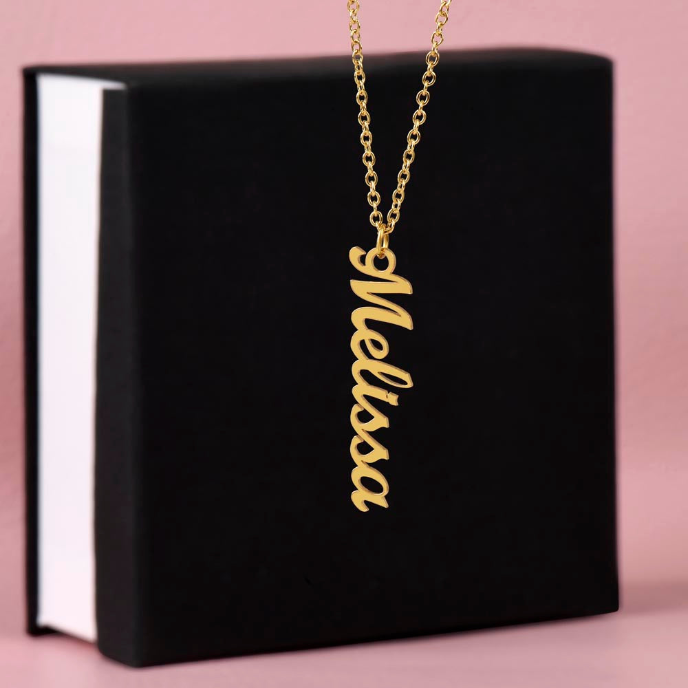Personalized Vertical Nameplate Women's Necklace