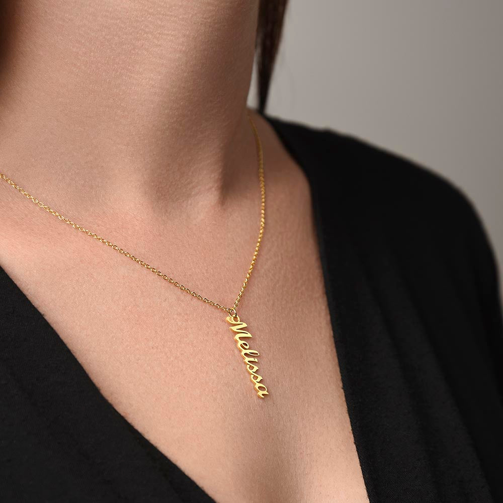 Personalized Vertical Nameplate Women's Necklace