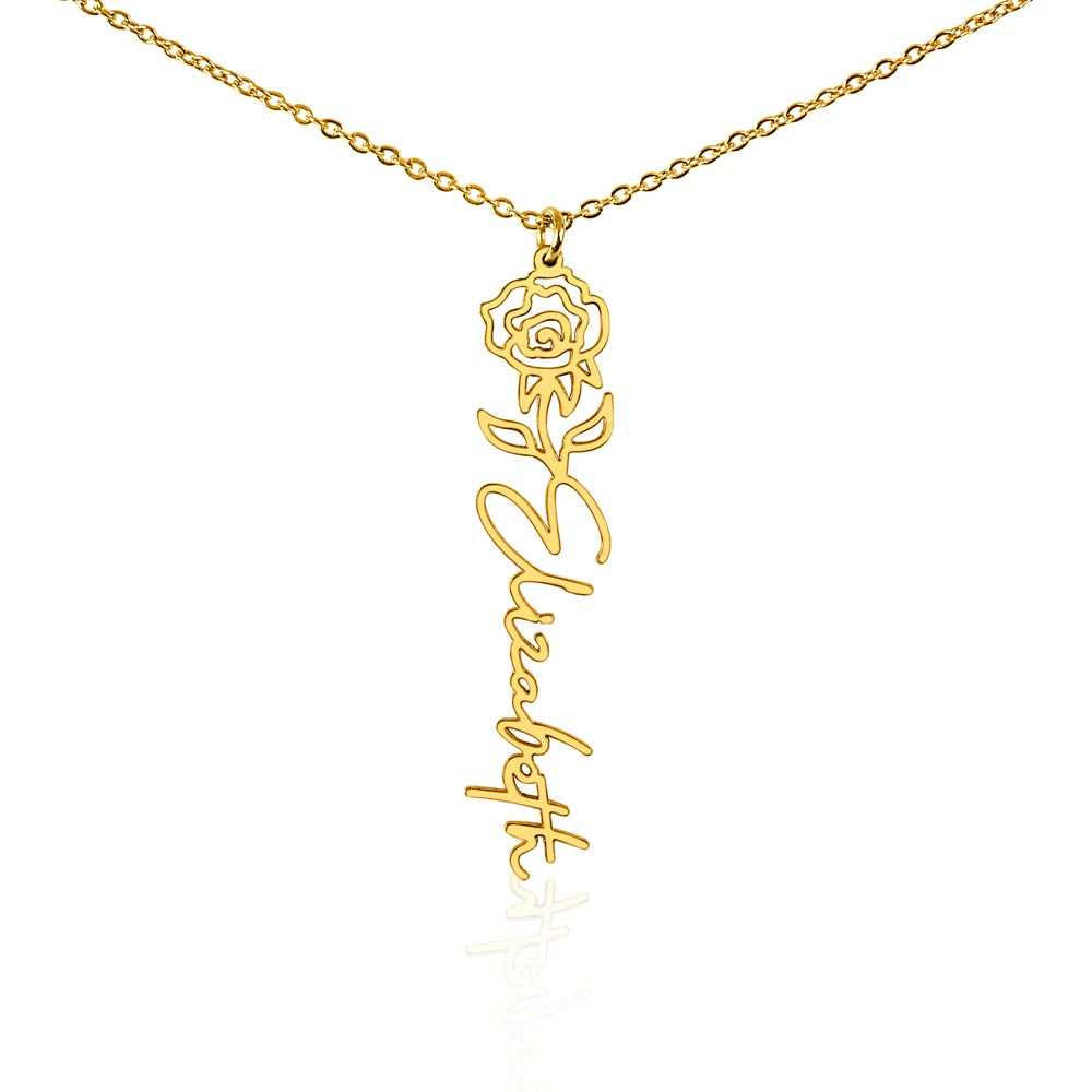 Custom Necklace + Birth Flower