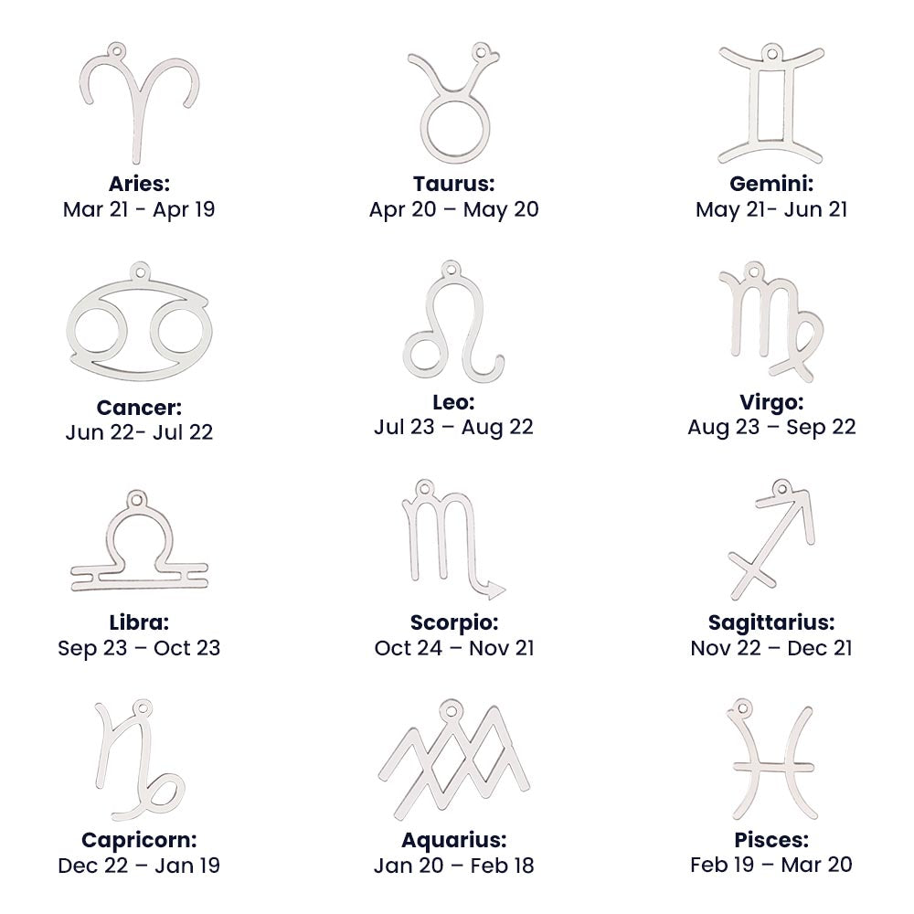 Astrology Zodiac Symbol Pendent Necklace
