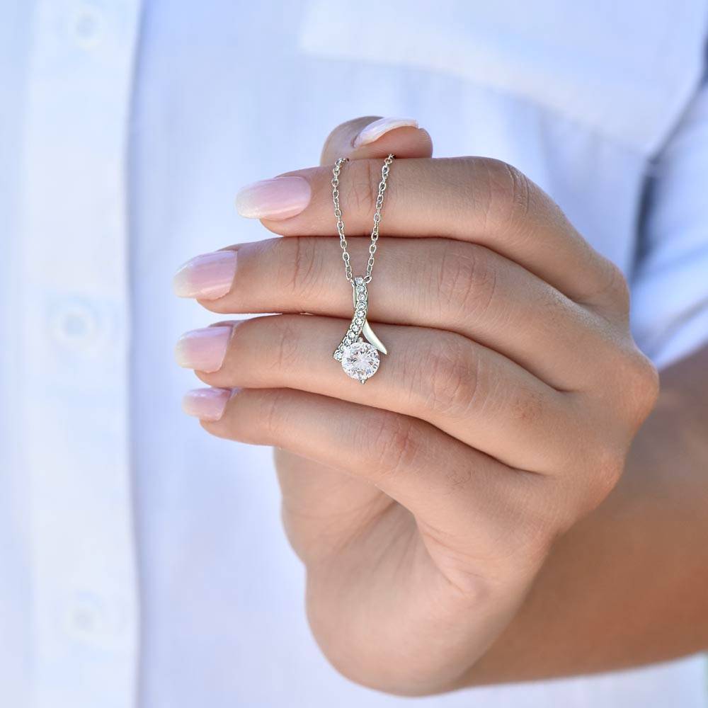 Crystal Necklace & Bouquet Gift Girlfriend with Message Card