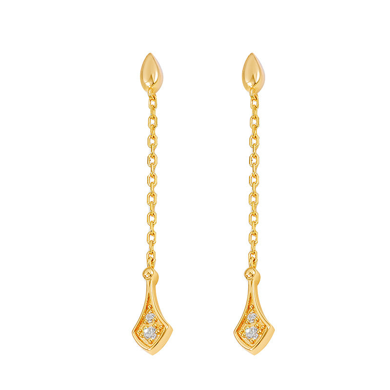 Gold 14k Plated Zirconium Drop Earrings