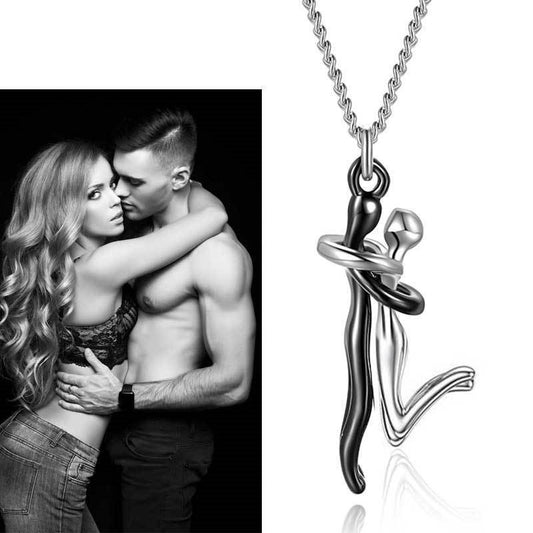 Adorable Couple Hug Pendant Necklace