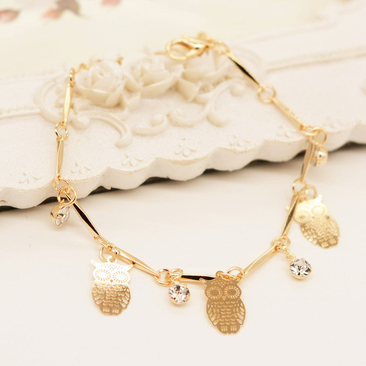 Golden Owl Tassel Bracelet