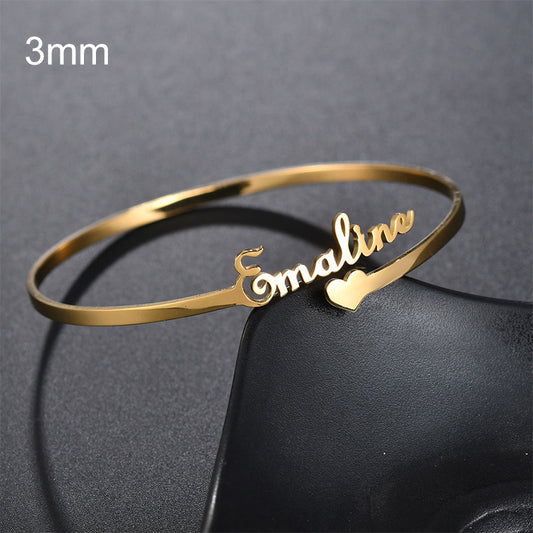 Personalized Name Bangles Stainless Steel Bracelet