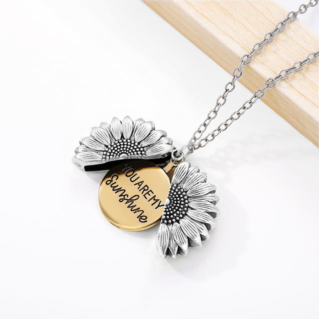 Open Locket Sunflower SunShine Necklace