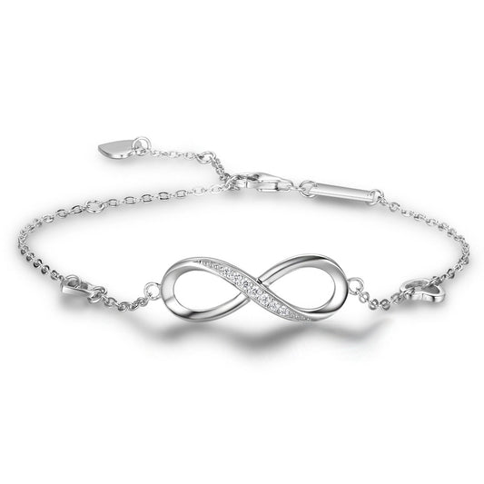 Infinite Love Silver Zirconia Bracelet