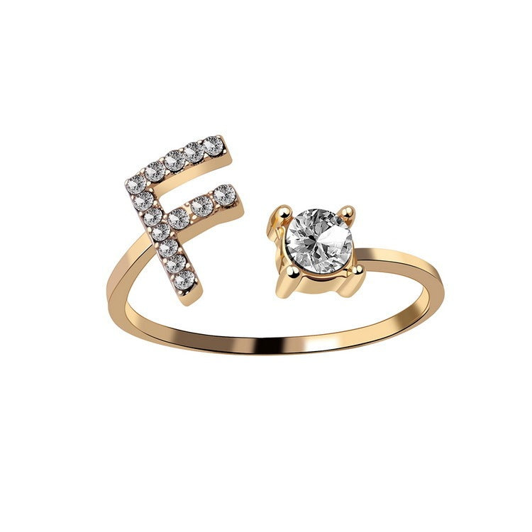 Cubic Zirconia Initial Wrap Ring in 18k Gold-Plated Sterling Silver