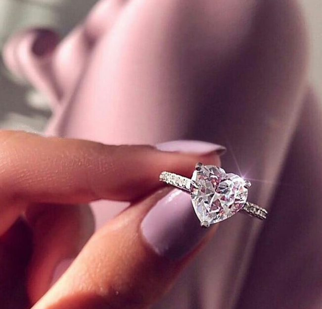 Heart Shaped Solitaire Zircon Ring