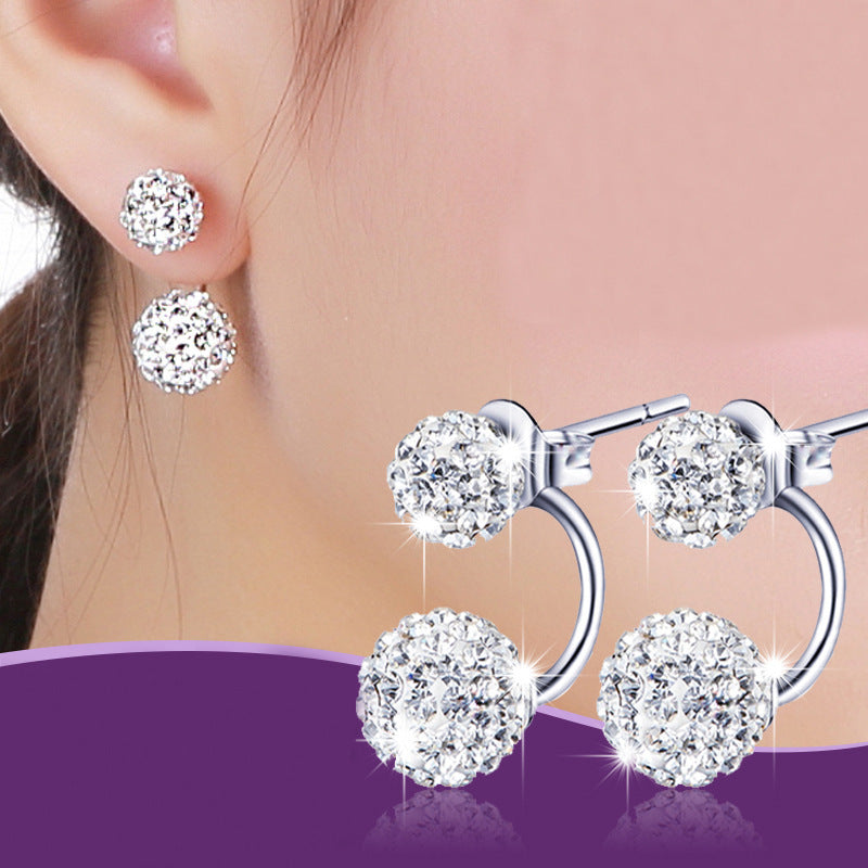 Rhinestone Silver Earrings