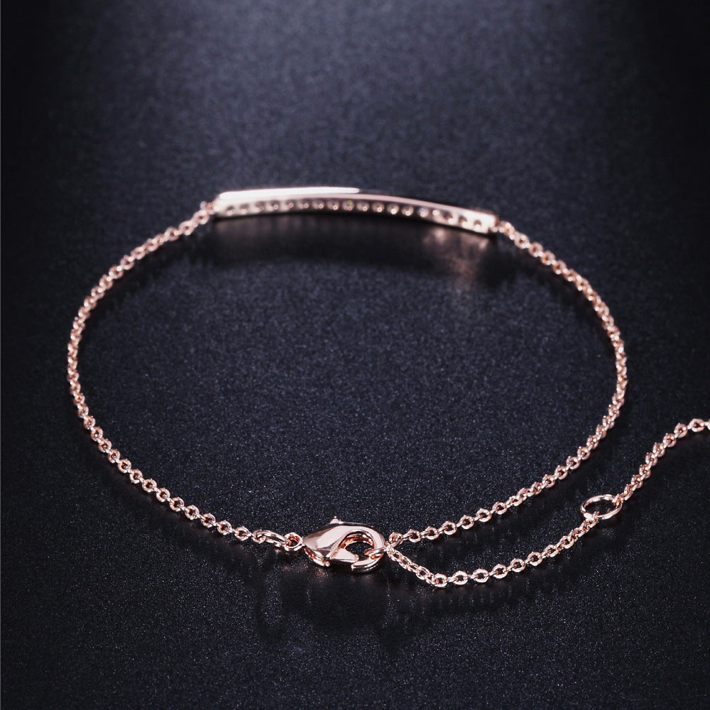 Delicate 18K Rose Gold Plated Zircon Bracelet