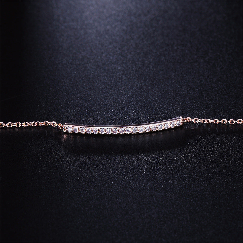 Delicate 18K Rose Gold Plated Zircon Bracelet