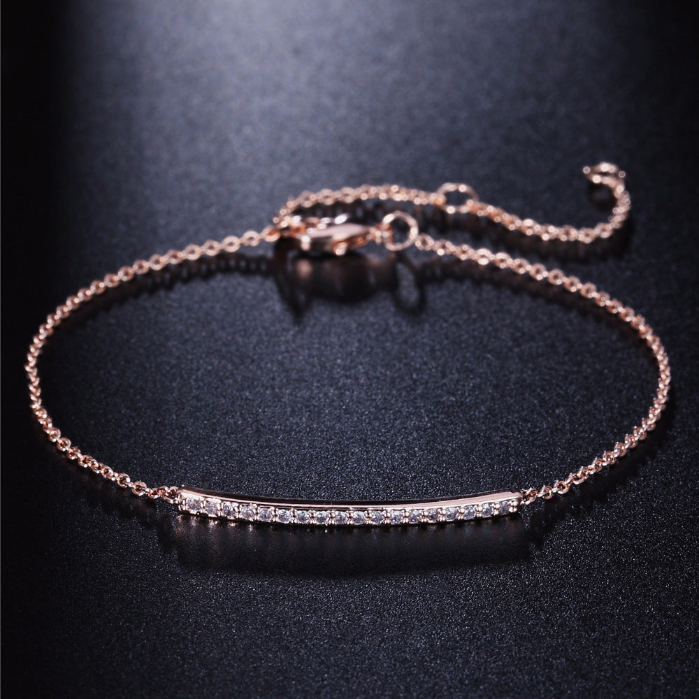 Delicate 18K Rose Gold Plated Zircon Bracelet