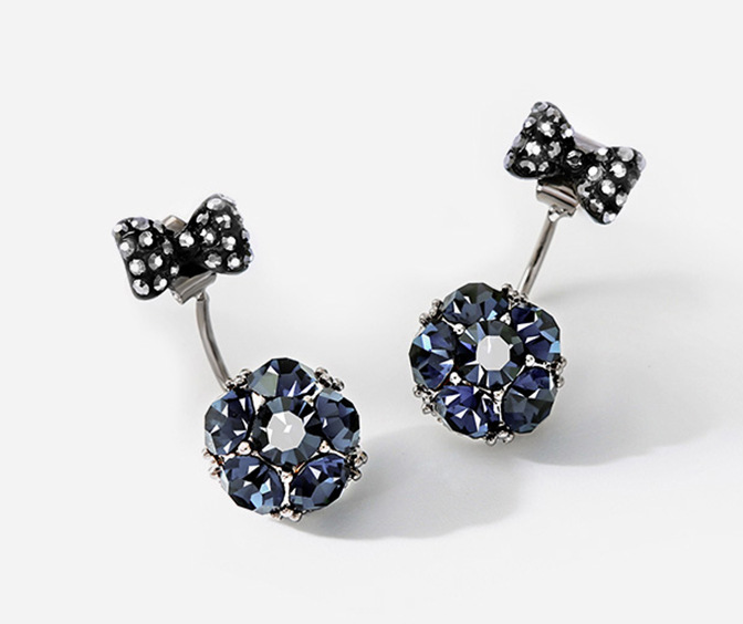 Silver Unique Rhinestones Earrings