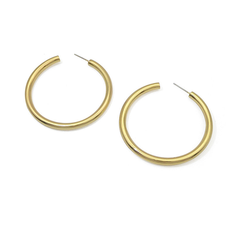 Fashion Gold Chunky Bold Hoop Earrings