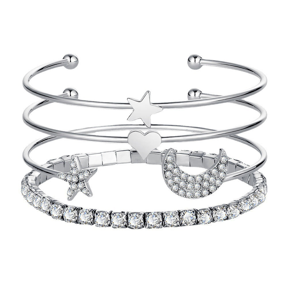 Moon Stars Love Layered Bracelets