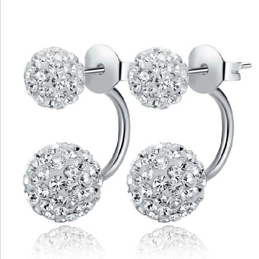 Rhinestone Silver Earrings