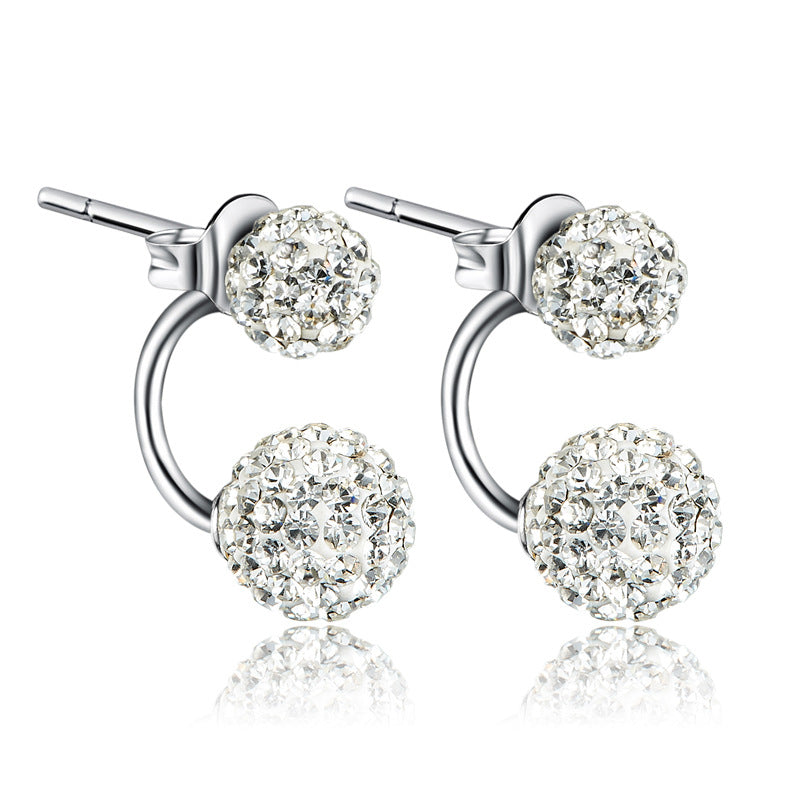 Rhinestone Silver Earrings