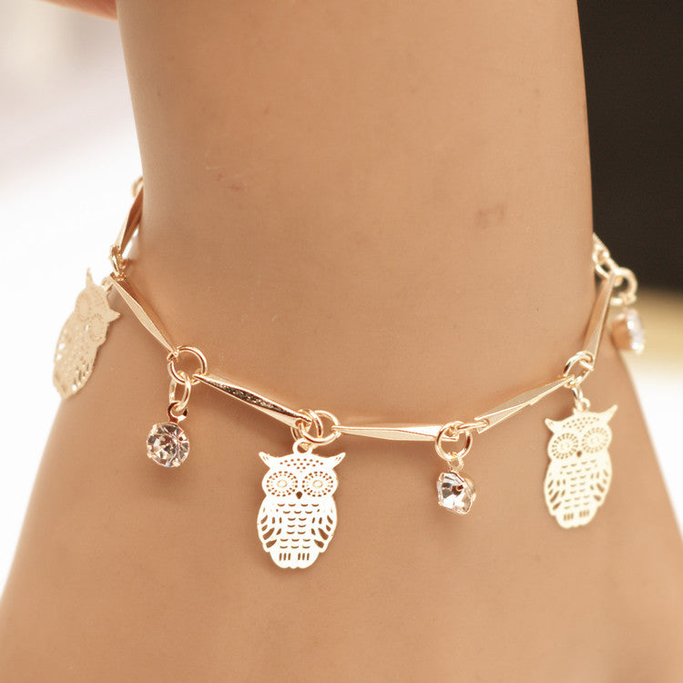 Golden Owl Tassel Bracelet