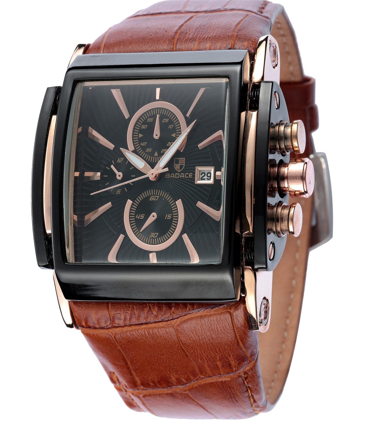 Quartz Men's Watch Faux Leather Band Strap