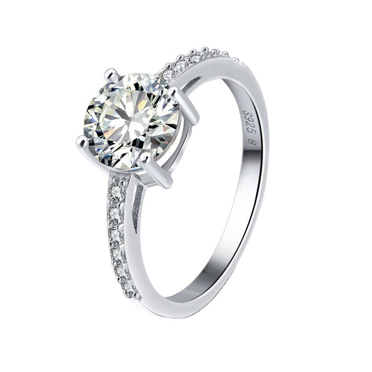 Silver Halo Zircon Promise Ring for Her