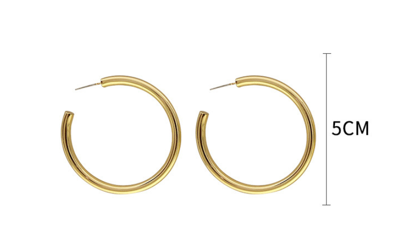 Fashion Gold Chunky Bold Hoop Earrings