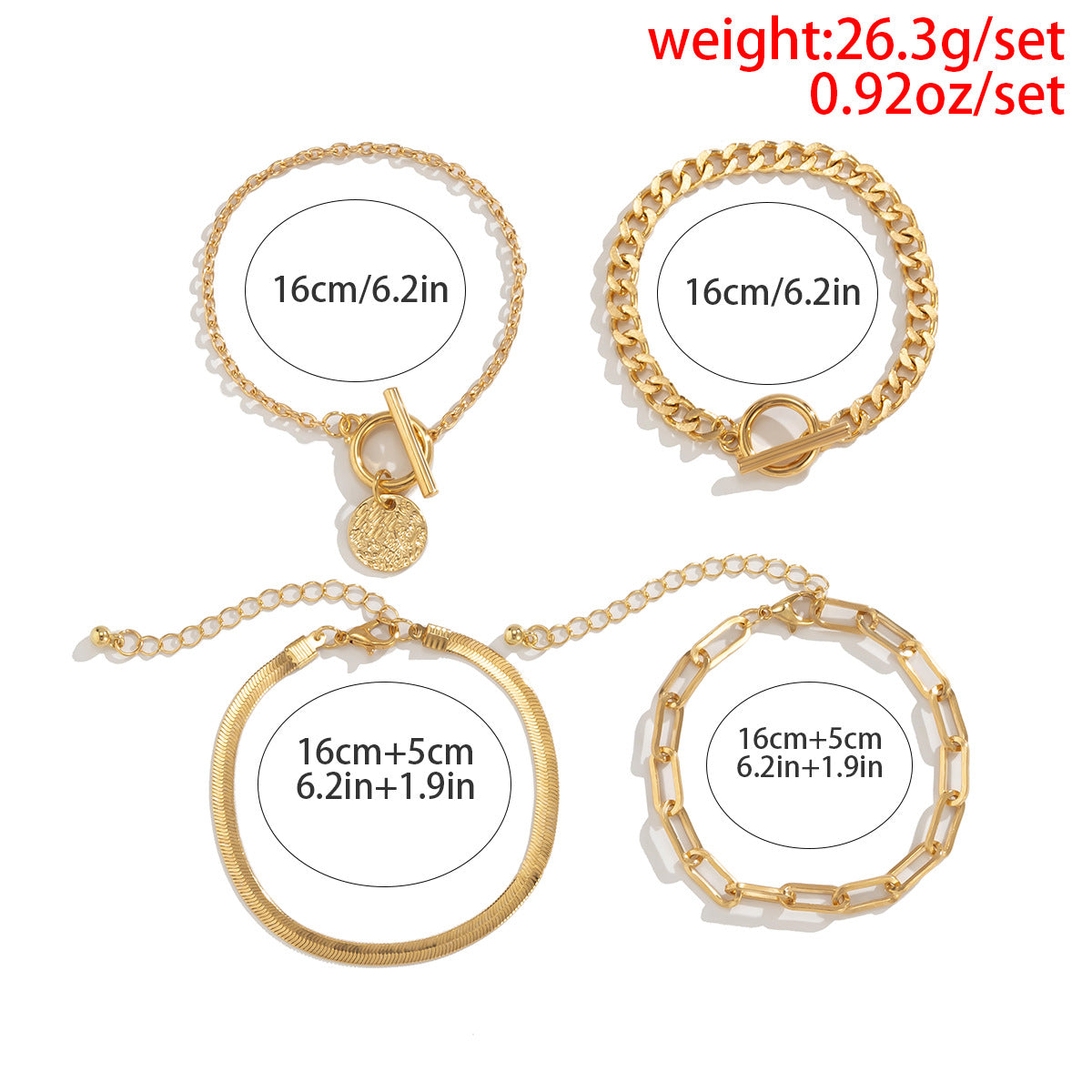 Fashion Accessory Four Chain Bracelets for Women